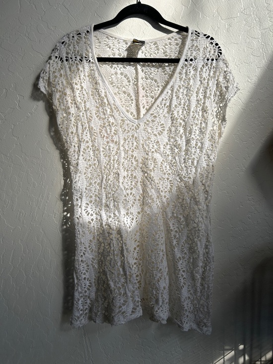 Wear Abouts Other - White Crochet V-Neck Swim Coverup